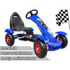 Gokart na pedały Racing XL dla dzieci 3+ Niebieski + Pompowane koła + Regulacja fotela + Wolny bieg